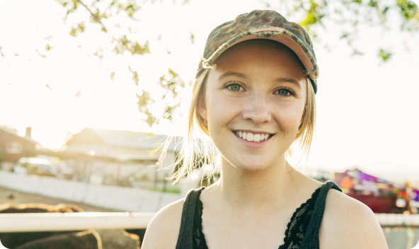Vermont teen smiling